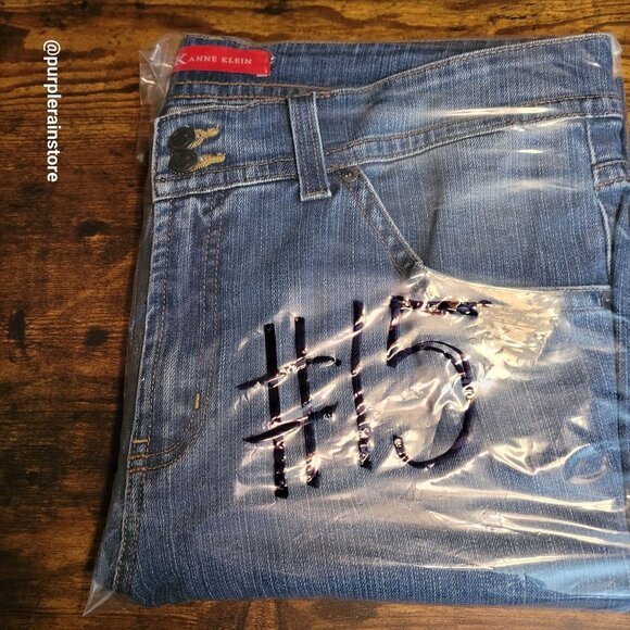 Anne Klein Jeans Sz 16 High Rise Bootcut Button Flap Medium Wash Stretch Denim - Picture 13 of 13